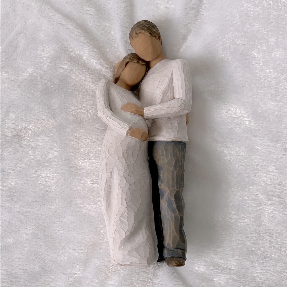 Willow Tree White and Brown Embracing Couple Figurine